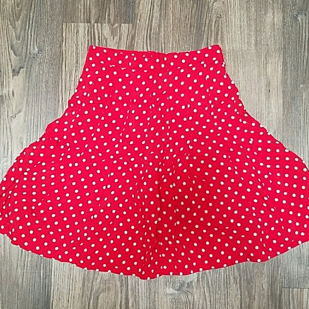 Red polka dot skirt